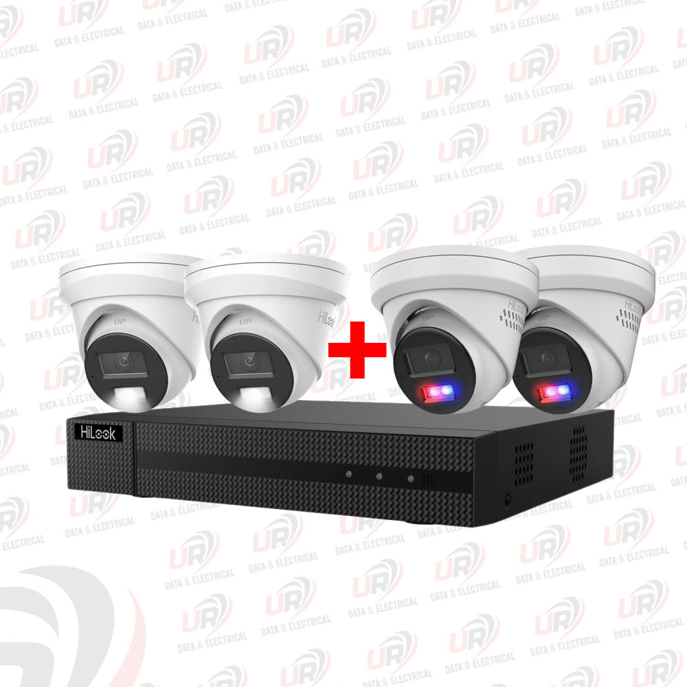 HiLook 4-Camera 6MP CCTV Kit | 2 × Smart Hybrid Light 363 + 2 × Active Deterrence 269 + 4CH PoE NVR