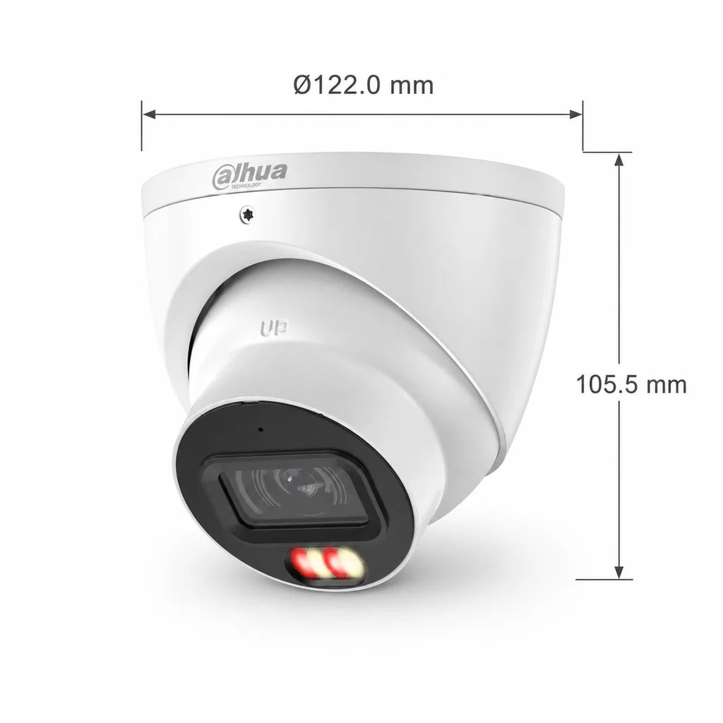 Dahua DH-IPC-HDW3667EM-S-IL-ANZ | 6MP Dual Light Turret Camera | AI Colour Night Vision, IP67