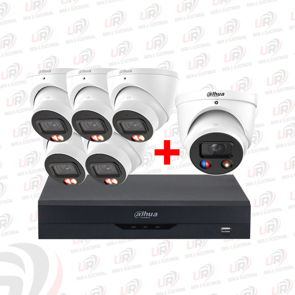 Dahua 6 Camera CCTV Kit | 5× 3667 + 1× 3649 6MP TiOC Camera | 8CH AI PoE NVR