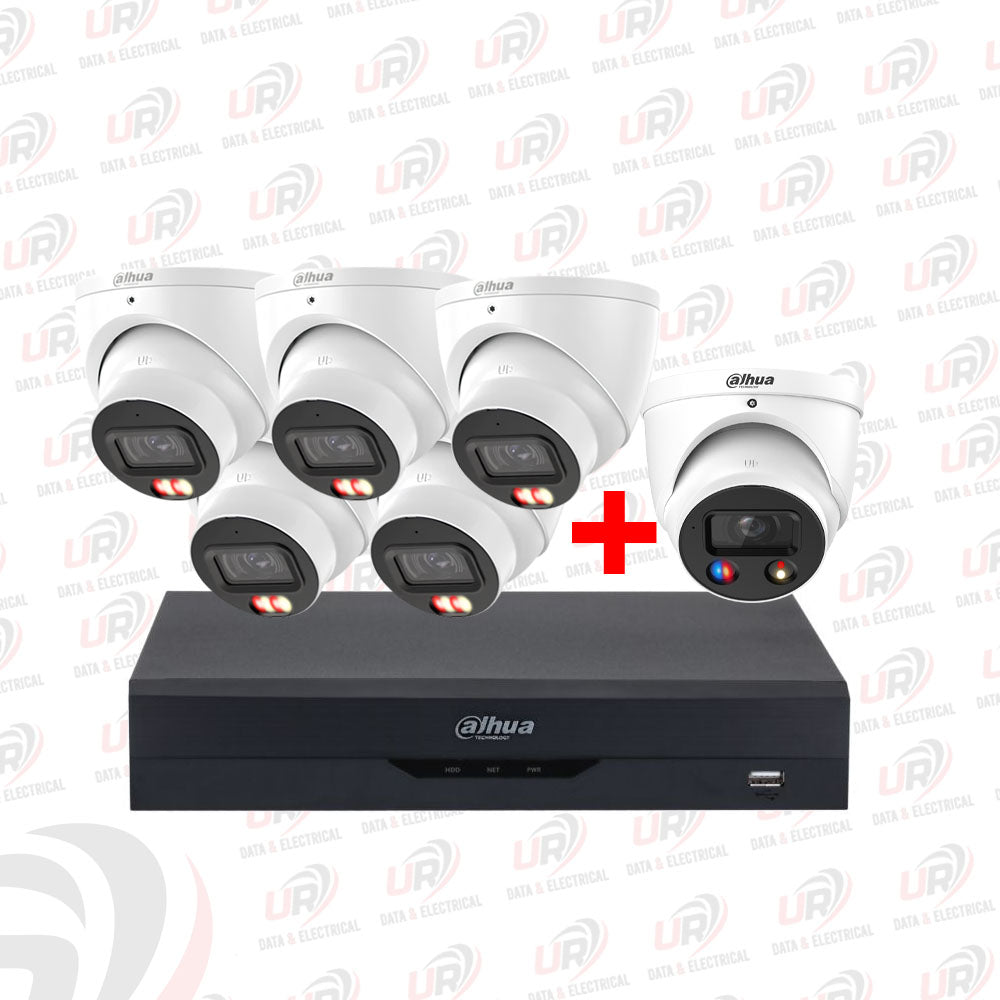 Dahua 6 Camera CCTV Kit | 5× 3867 8MP WizSense + 1× 3849 8MP TiOC 3.0 | 8CH AI PoE NVR
