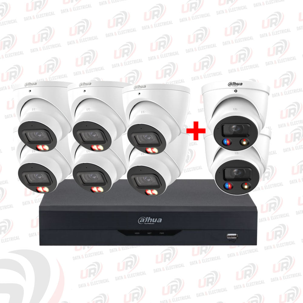 Dahua 8 Camera CCTV Kit | 6× 3867 + 2× 3849 TiOC 3.0 | 8CH AI PoE NVR
