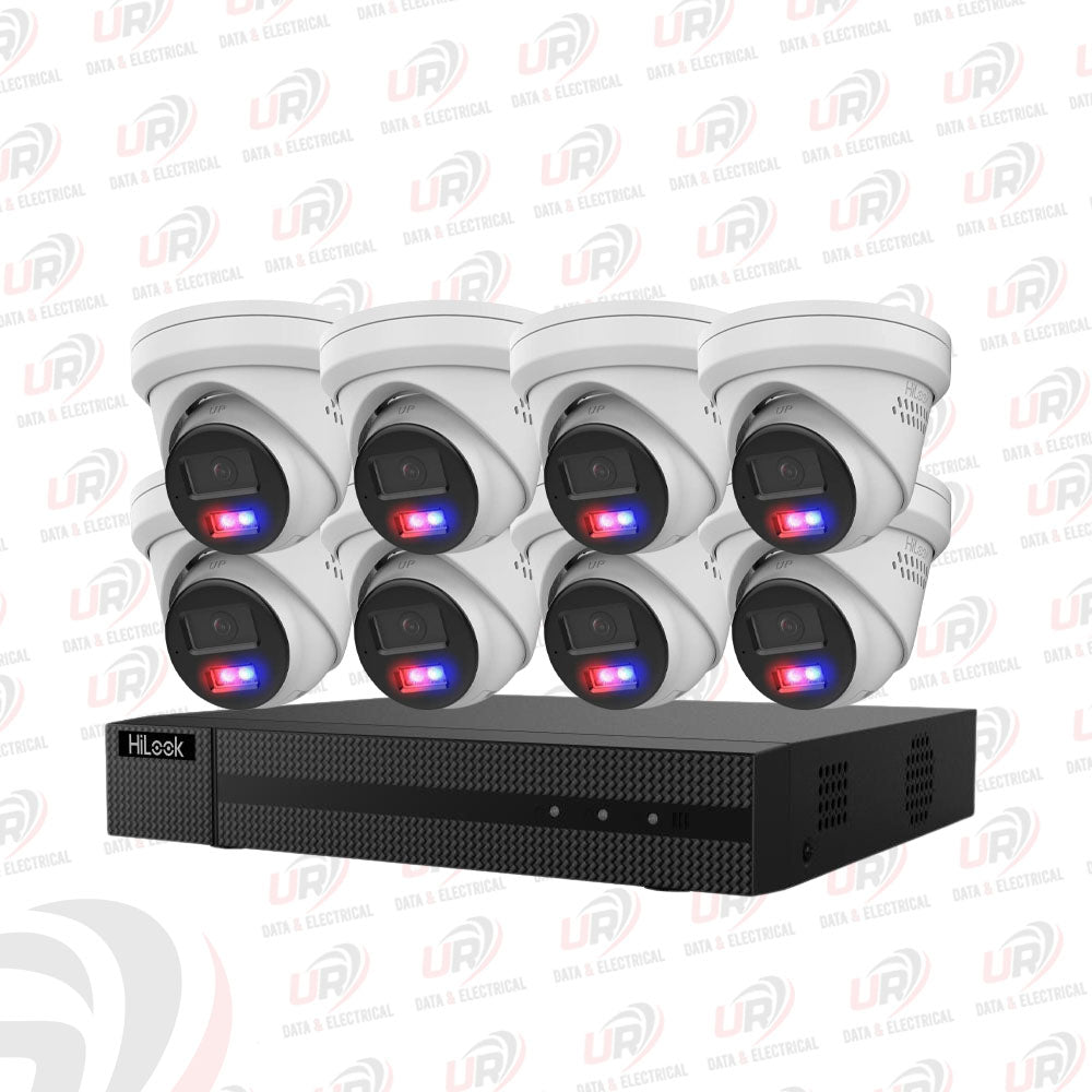 HiLook 8 Camera 8MP 4K CCTV Kit – 8× IPC-T289-MU/SL + 8CH PoE NVR