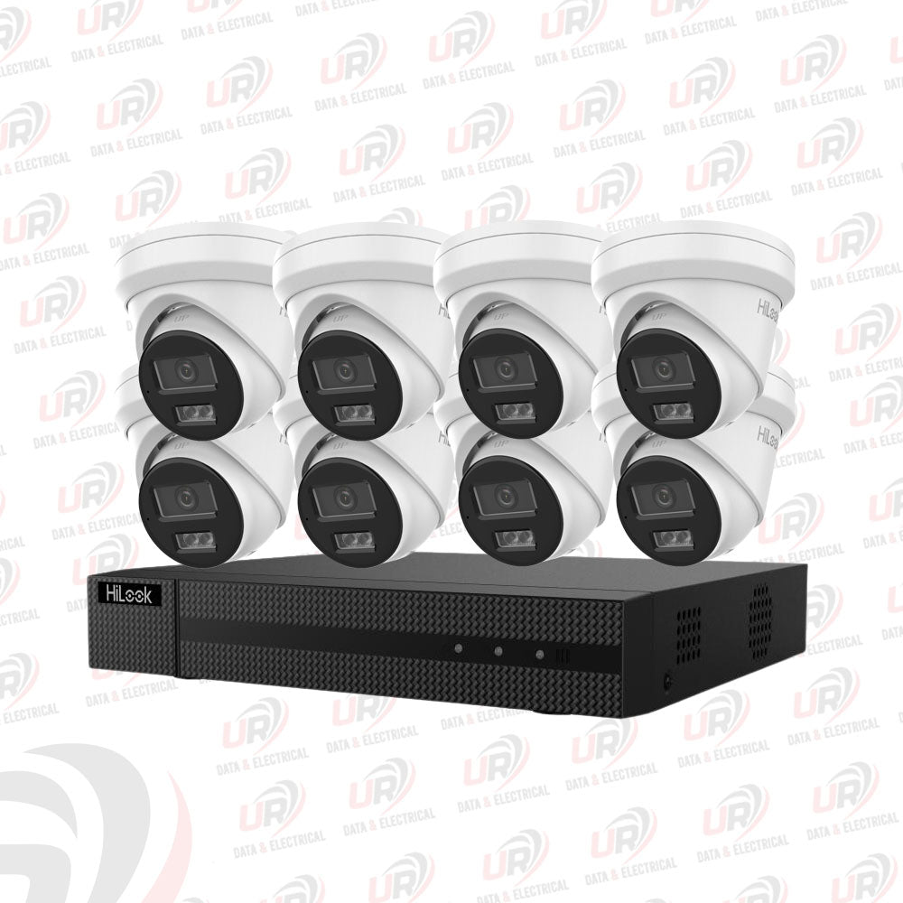 HiLook 8 Camera 8MP 4K CCTV Kit – 8× IPC-T381H-MU + 8CH PoE NVR
