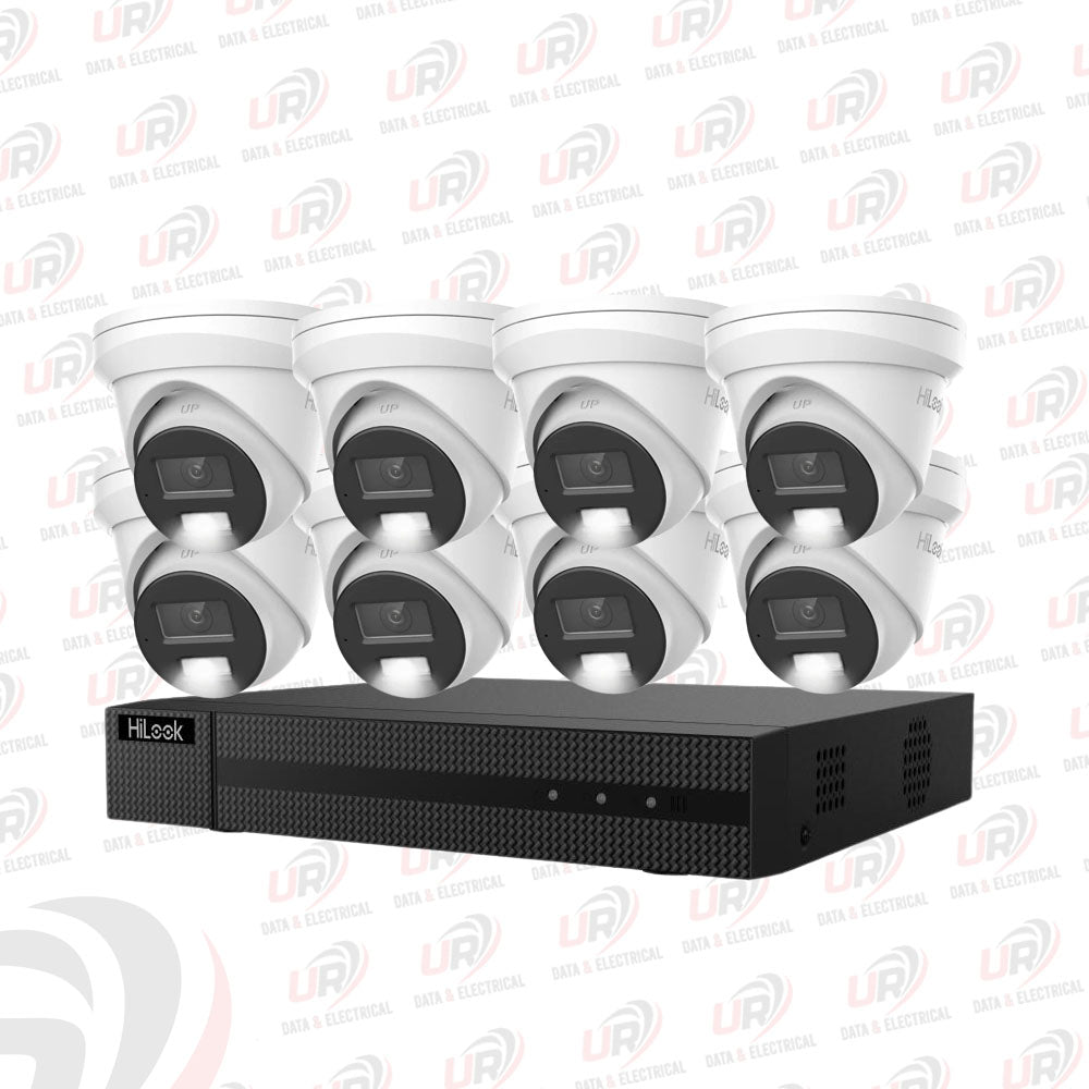 HiLook 8-Camera 8MP 4K CCTV Security System – 8 × IPC-T383H-MU with 8-Channel NVR