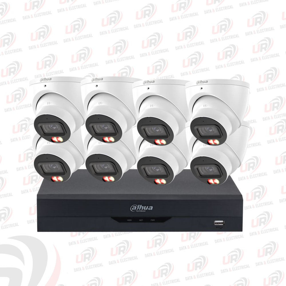 Dahua 8 Camera 8MP 4K CCTV Kit | 8× 3867 Turret Cameras + 8CH PoE AI NVR