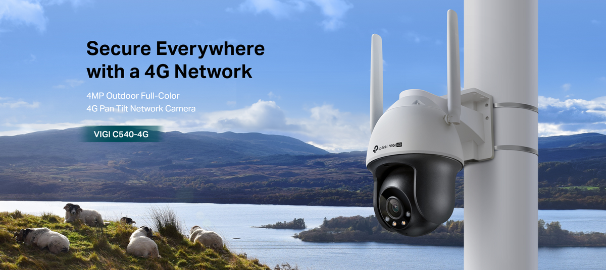 TP-Link VIGI C540-4G 4MP Outdoor Full-Colour 4G Pan-Tilt IP Security Camera