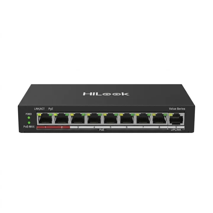 HiLook NS-0109P-60 (B) 9-Port Unmanaged PoE Switch | 8 × PoE Ports | 60W PoE