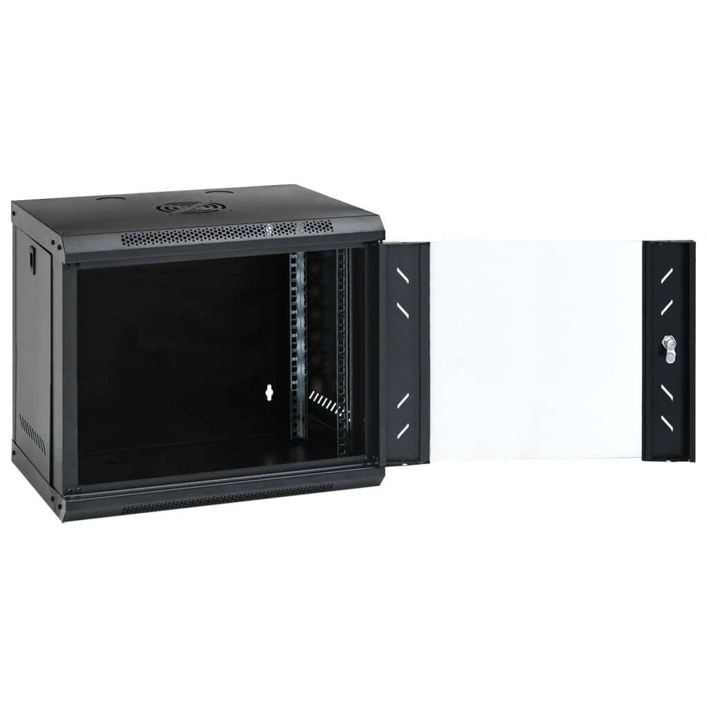 12U Wall Mounted Network Server Rack Cabinet | 530W x 400D x 600H mm Lockable Glass Door