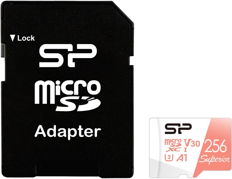 Silicon Power Superior Pro 256GB microSDXC Memory Card | UHS-I U3 V30 A1 4K UHD 100MB/s Read 80MB/s Write