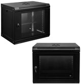 12U Wall Mounted Network Server Rack Cabinet | 530W x 400D x 600H mm Lockable Glass Door