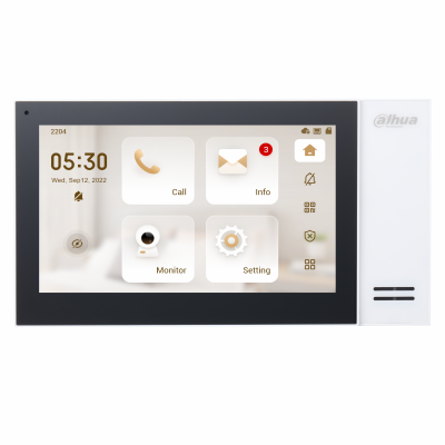 Dahua DHI-VTH2421FW-P Indoor Monitor | 7″ Touch Screen | PoE &amp; 12VDC | Two-Way Audio | 6 Alarm Inputs | Built-in SD Storage