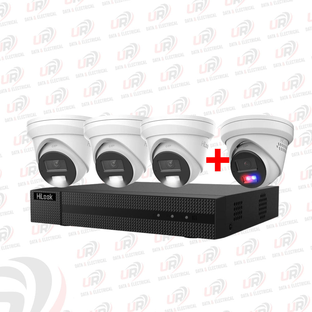 HiLook 4-Camera 6MP CCTV Kit | 3 × Smart Hybrid Light 363 + 1 × Active Deterrence 269 + 4CH PoE NVR