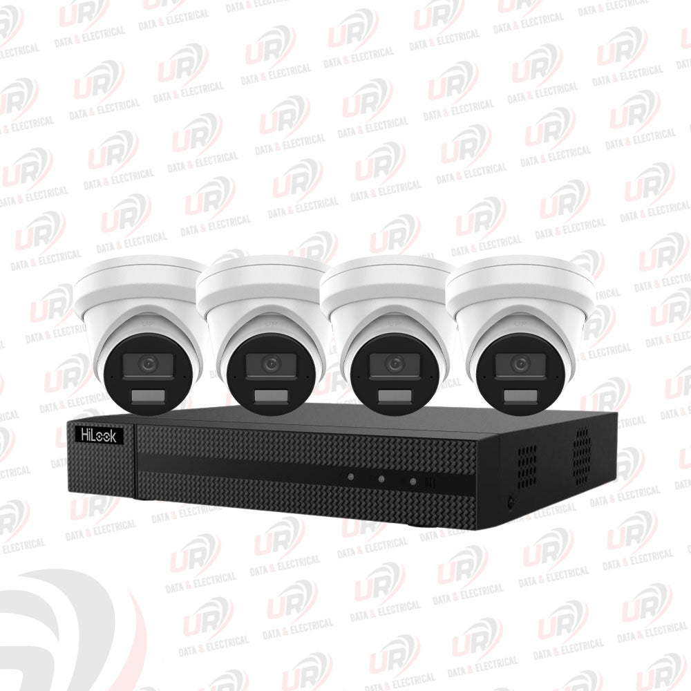 HiLook 4-Camera 6MP AcuSense CCTV Kit | 4 × IPC-T361H-MU + 4CH PoE NVR