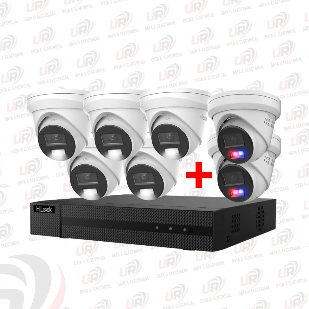 HiLook 7-Camera CCTV Security System – 5 × IPC-T363H-MU + 2 × IPC-T269H-MU/SL with 8-Channel NVR