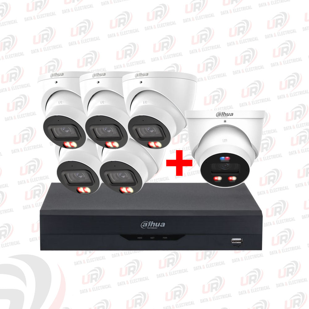 Dahua 6 Camera CCTV Kit | 5× 6MP WizSense + 1× 8MP TiOC PRO + 8CH PoE AI NVR