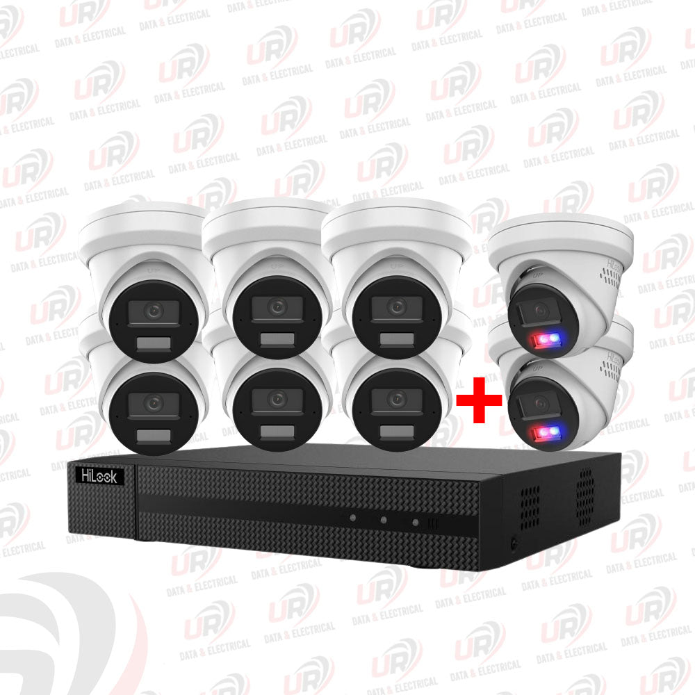 HiLook 8 Camera 6MP CCTV Kit – 6× IPC-T361H-MU + 2× IPC-T269H-MU/SL + 8CH PoE NVR