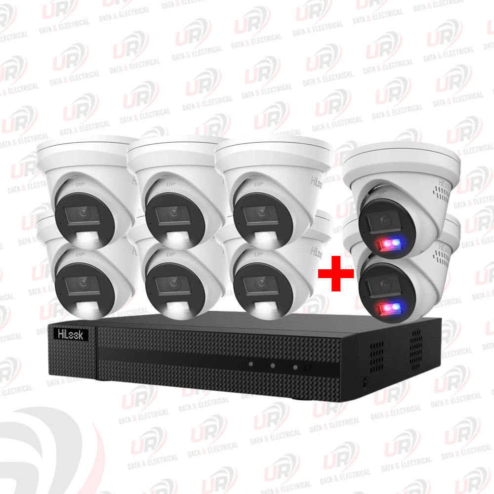 HiLook 8-Camera CCTV Security System – 6 × IPC-T363H-MU + 2 × IPC-T269H-MU/SL with 8-Channel NVR