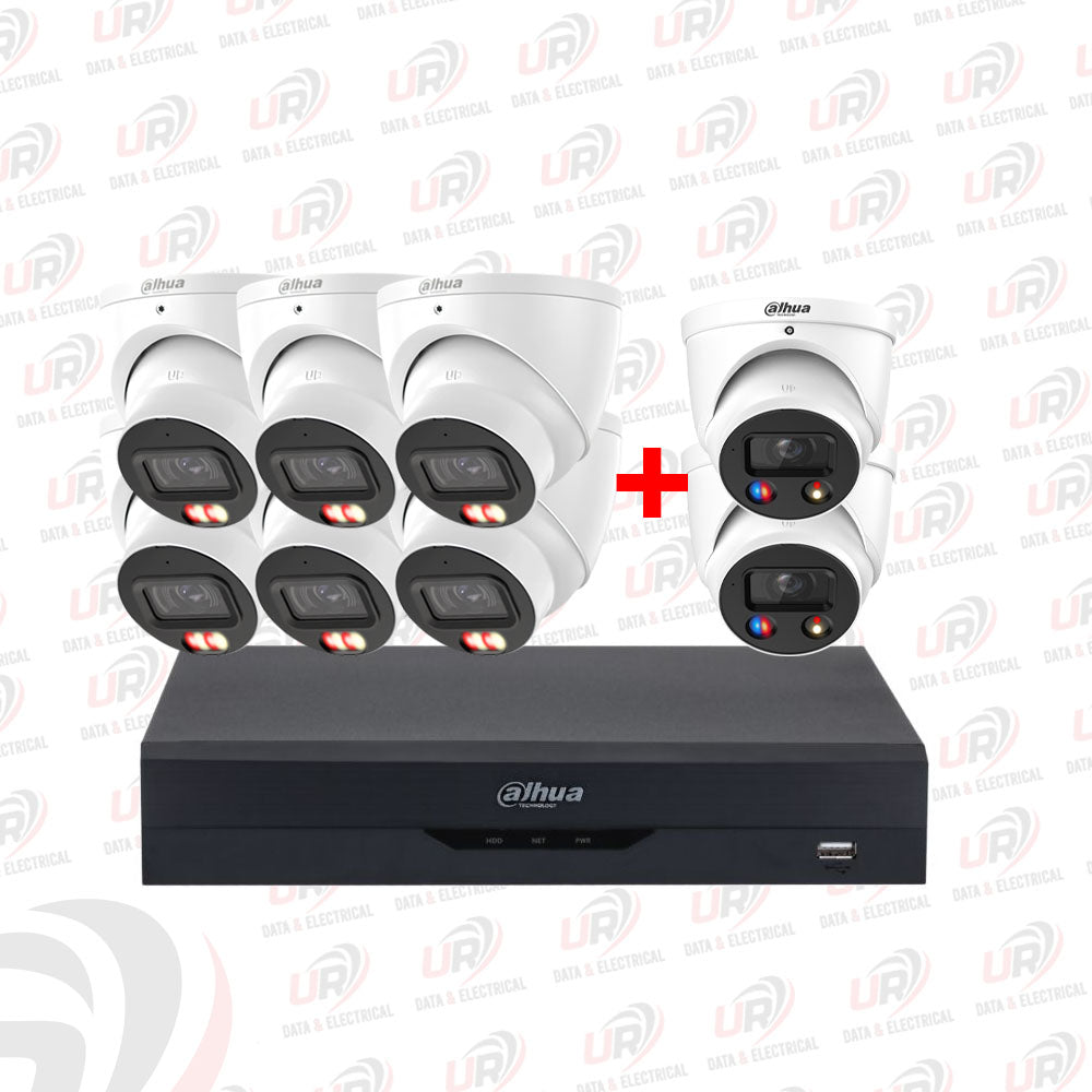 Dahua 8 Camera CCTV Kit | 6× 3667 + 2× 3649 6MP TiOC Cameras | 8CH AI PoE NVR