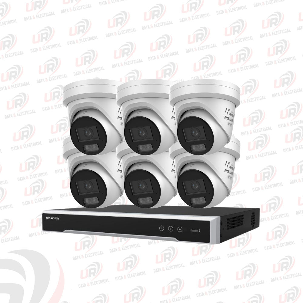 Hikvision 6 Camera 8MP 4K ColorVu 3.0 CCTV Kit | Smart Hybrid Light & 8-Channel PoE NVR