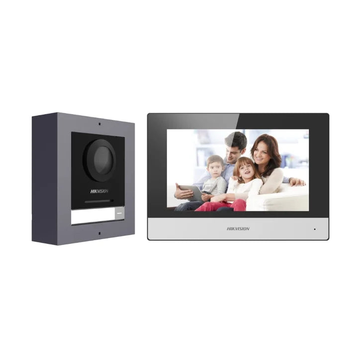 Hikvision DS-KIS602 IP Video Intercom Kit | 2MP Door Station, 7" Monitor & PoE Switch