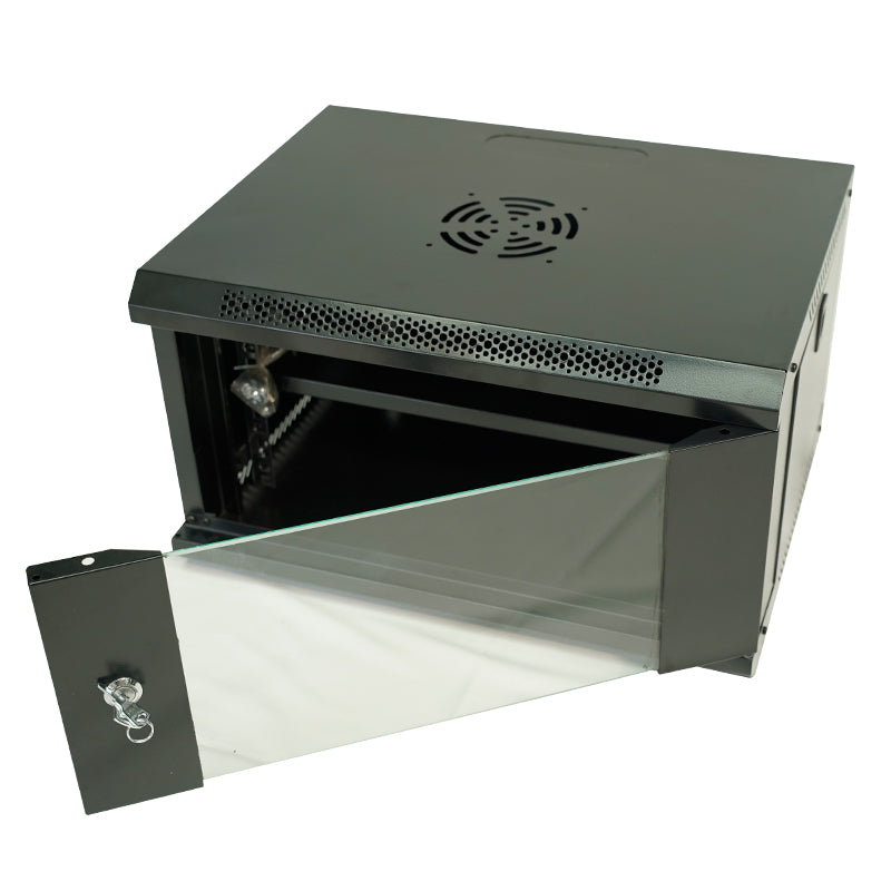 6U Wall Mounted Network Server Rack Cabinet | 530W x 400D x 300H mm Lockable Glass Door