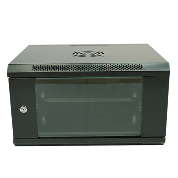 6U Wall Mounted Network Server Rack Cabinet | 530W x 400D x 300H mm Lockable Glass Door