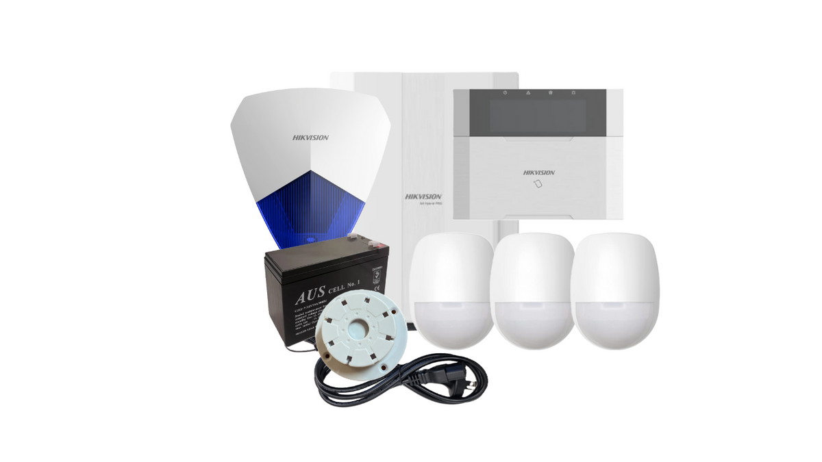 Hikvision DS-PHA64-LP/NP AX HYBRID PRO Wired Alarm Kit | 3 PIR Detectors, Outdoor Siren & Internal Screamer | Melbourne Stock