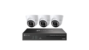 TP-Link VIGI 3 × 5MP S455 TiOC Full-Colour Turret Camera Kit with 4CH PoE+ NVR