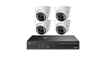 TP-Link VIGI 4 × 5MP S455 Full-Colour TiOC Turret Camera Kit with 4CH PoE+ NVR