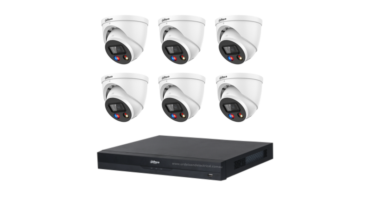 Dahua 6 Camera 8MP TiOC 2.0 CCTV Kit with AI NVR | 6× 8MP Full-Colour Cameras | Melbourne Stock