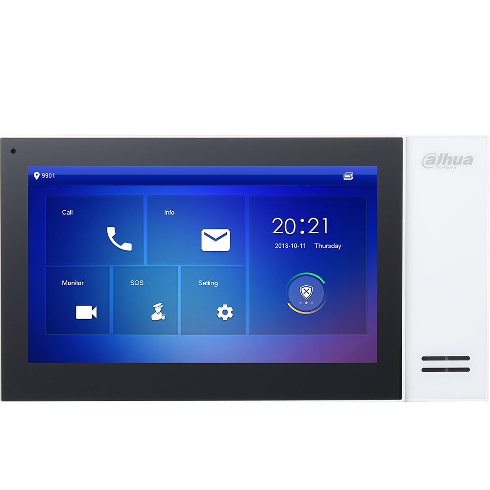 Dahua DHI-VTH2421FW-P Indoor Monitor | 7″ Touch Screen | PoE &amp; 12VDC | Two-Way Audio | 6 Alarm Inputs | Built-in SD Storage