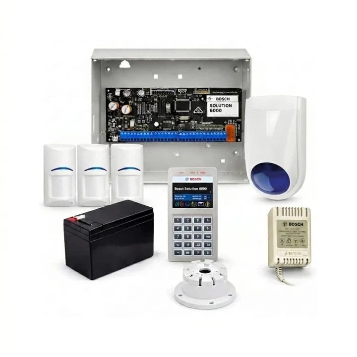 Bosch Solution 6000 Alarm Kit | Wi-Fi Keypad | 3 × PIR Sensors | Battery & Sirens