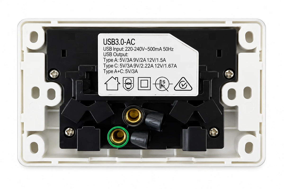 Double Power Point GPO 10A USB + Type-C Fast Charge 3A