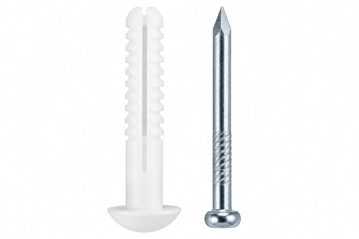 6.5x40mm Mushroom Head Nail-In Anchors – 100 Pack