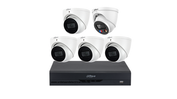 Dahua 4 Camera HDW2541 5MP + 1 Camera HDW3849H 8MP TiOC CCTV Kit | 8CH AI PoE NVR | WizSense IP Turret Cameras