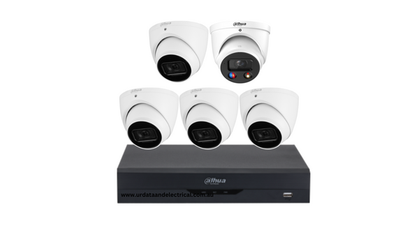 Dahua 4 x 6MP Turret + 1 X 8MP TIOC S 2.0 IP camera kitand Dahua 8 Channel AI NVR
