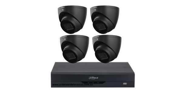 Dahua 4 x 6MP Wizsense AI Turret camera Kit black with 4CH AI NVR