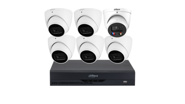 Dahua 5 x 6MP WizSense + 1 X 8MP TIOC S 2.0 IP camera kit with 8 Channel AI NVR